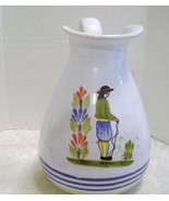 Wide Mouth Ceramic Italian Pitcher with vintage Design - £12.78 GBP
