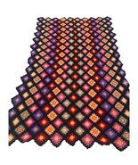 Colorful Vintage Rosanne Afghan Throw, Hand Knitted or Crocheted Multico... - £280.74 GBP