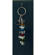 Handcrafted Keychain/Purse Charm-Clear,Red,Green,Yellow,Blue square glas... - $12.38