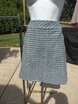 Talbots Blue&amp;Black Plaid Wool Blend Skirt 14P - $9.99