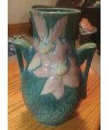 Vintage Roseville Pottery Clematis Vase, Shape 108-8, #23  Blue 8.25 Inches - £125.29 GBP