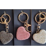 Heart 3D Shaped Keychain Crystal Bling Bling Rhinestone Keyring Charm Ke... - $18.53 CAD