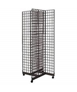 2&#39; x 6&#39; 4-Way Gridwall Display Fixture with Rolling Base- Black - $3,503.38 MXN