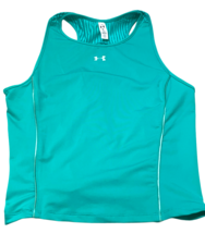 Under Armour Heat Gear SG Tank Women&#39;s M Green Fitted Workout Summer Poly-Blend - £13.45 GBP