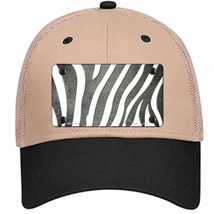 Gray White Zebra Oil Rubbed Novelty Khaki Mesh License Plate Hat - £23.31 GBP
