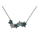 Pave Turquoise CZ Sterling Silver Star Necklace - $62.43 CAD