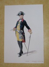 R. Moore Water Color Painting Art German Military Prussian Officer Infantry 1772 - £192.65 GBP
