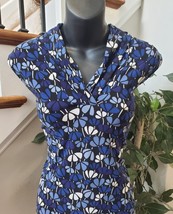 Anne Klein Womens Blue Polyester V Neck Sleeveless Top Blouse Size Medium - £20.78 GBP