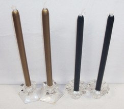 Forever Candles ~ Refillable Tapered Pillars, Set of 2 ~ Choice of Green or Gold - £8.73 GBP
