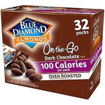 Blue Diamond Almonds Dark Chocolate Cocoa Dusted Snack Nuts 100 Calorie Packs... - £23.72 GBP