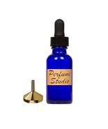 Perfume Studio Essential Oils Set: 3 Metal Funnels, 3 Empty Blue Cobalt ... - $14.42 CAD