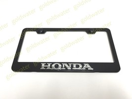 3D Honda Emblem Badge Black Powder Coated Metal Steel License Plate Frame Holder - £18.39 GBP