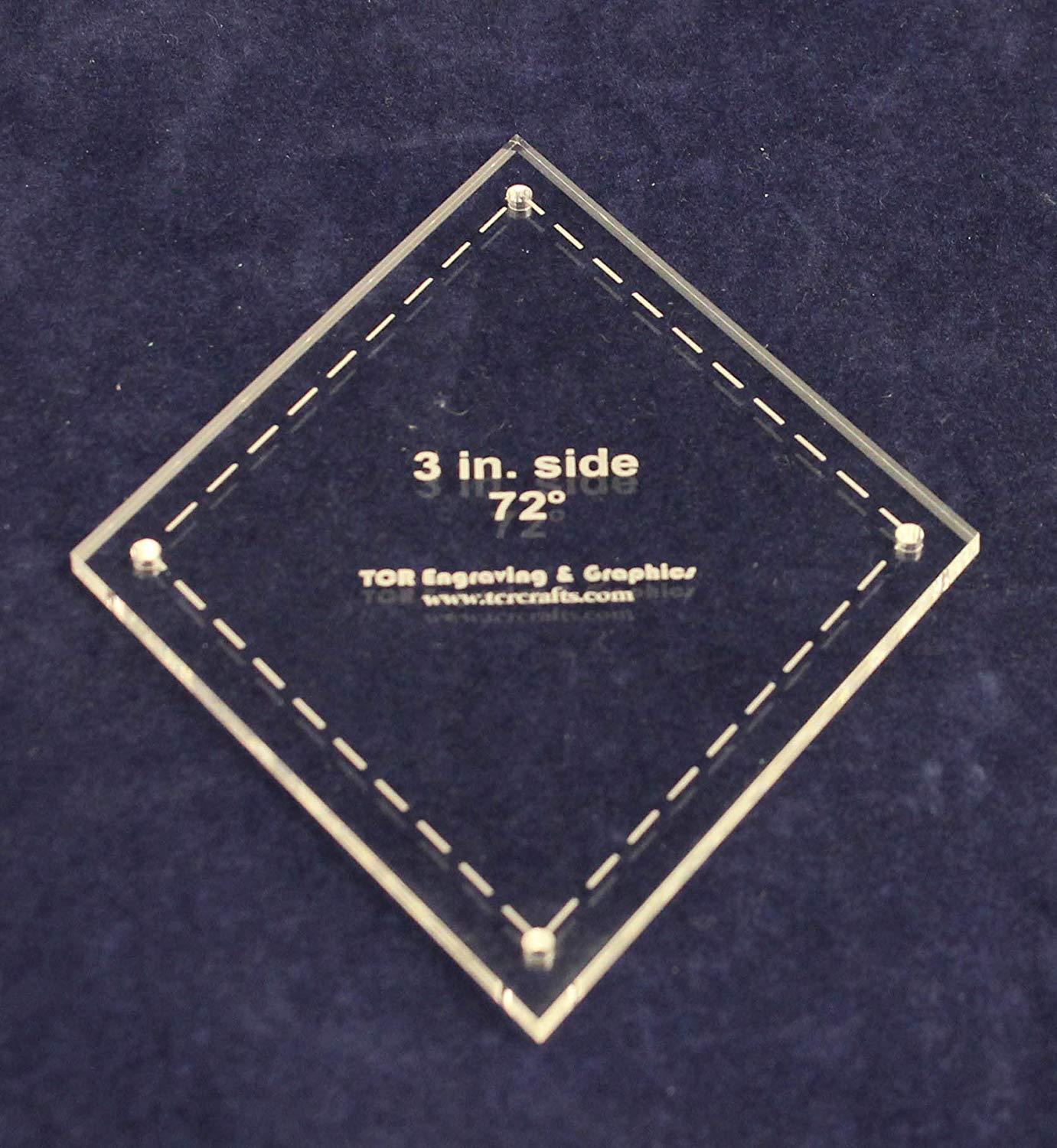 Diamond Template 3&quot; Side- Clear 1/8&quot; 72 Degree - $10.99