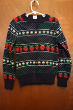 Vintage Navy Blue &amp; Strawberries Girls Sweater - Size Small - £14.88 GBP