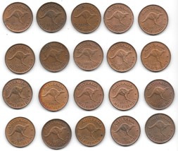 Scarce Unc Roll (20) Large Australia 1963 Half Penny's~Kangaroo~Free Shipping - £86.16 GBP