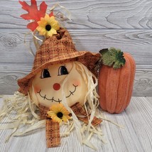 2 Thanksgiving Fall Pumpkin Scarecrow Harvest Table Wall Home Decor Country - £12.17 GBP