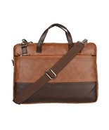 Bags Men&#39;s &amp; Women&#39;s PU Leather Shoulder Messenger Laptop Sling Bag Tan ... - £36.85 GBP