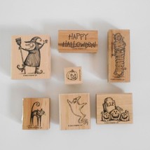 Stampin Up Spooktacular Greetings Set Ghosts Witches Rubber Stamps Vintage 2000 - $22.74