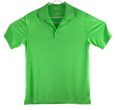 Nike Golf Polo Shirt Men&#39;s Medium Bright Green White Stripes Tour Performance - £14.95 GBP