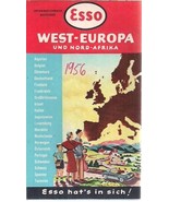 WEST EUROPE NORTH AFRICA etc. fold-open full-color tourism map (1956) - $13.41 CAD
