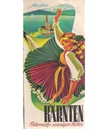 AUSTRIA fold-open full-color tourism map (1940&#39;s) - $13.41 CAD