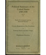 POLITICAL SUMMARY OF THE UNITED STATES 1789-1920 (1920) Chandler &amp; Compa... - $13.56 CAD