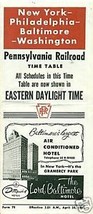 PENNSYLVANIA RAILROAD 1961 Timetable NY-Phila-Balt-Wash - $9.89