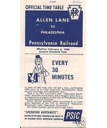 PENNSYLVANIA RR Official Time Table February 6, 1966 - £7.80 GBP