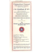 GLENN L. MARTIN employee life insurance policy documents from 1955 Balti... - $13.52 CAD
