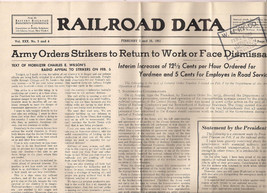 RAILROAD DATA February 1951 tabloid newspaper Army orders RR strikers to... - $9.89