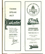 SUSQUEHANNA VALLEY LIMITED Timetable 13 Sept 2 1979 National RR Soc. Con... - $9.89