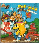 PAC-MAN Run for Fun (1980) Kid Stuff  softcover book with 33-1/3 RPM record - £11.83 GBP