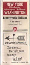 1966 PENNSYLVANIA RAILROAD April 24 Time Table NY Philly Baltimore DC De... - $9.89