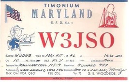 QSL CARD vintage card dated 1946 from Timonium, Maryland - $13.56 CAD
