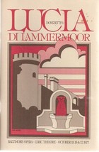 LUCIA DI LAMMERMOOR  program Baltimore Opera Company October 1977 Lyric Theatre - £7.90 GBP