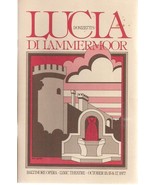 LUCIA DI LAMMERMOOR  program Baltimore Opera Company October 1977 Lyric ... - £8.03 GBP