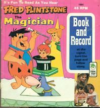 Fred Flintstone The Magician (1974) Peter Pan Book &amp; Record Set - £7.72 GBP