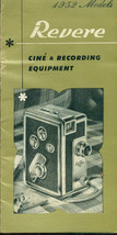 REVERE Cine &amp; Recording Equipment 12-section 1952 brochure featuring cam... - $9.89