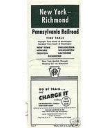 PENNSYLVANIA RAILROAD 1961 Timetable New York Richmond - $13.55 CAD