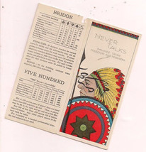 NEVER TALKS Pawnee Tribe Missouri/Nebraska (1925) Chas Clark vintage bridge card - £7.74 GBP