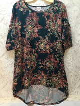 LuLa Roe Womens Girls Pull Over Shirt Top Floral Print Size Large Short Sleeves - £10.12 GBP