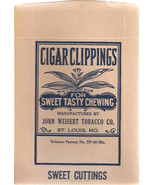 CIGAR CLIPPINGS unused pouch John Weisert Tobacco (St. Louis MO) circa 1... - $13.56 CAD