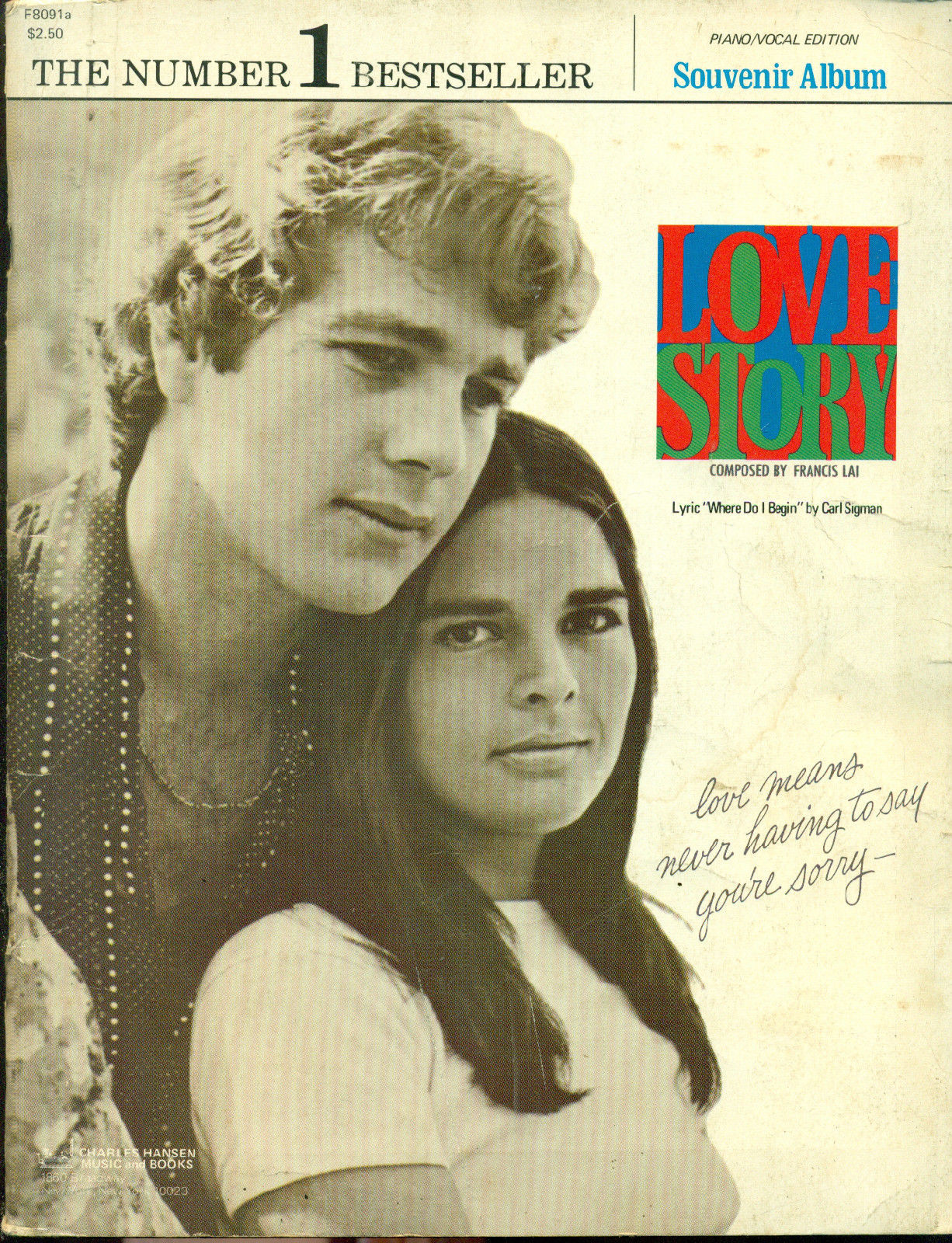 LOVE STORY (1971) Souvenir Film Program - $9.89