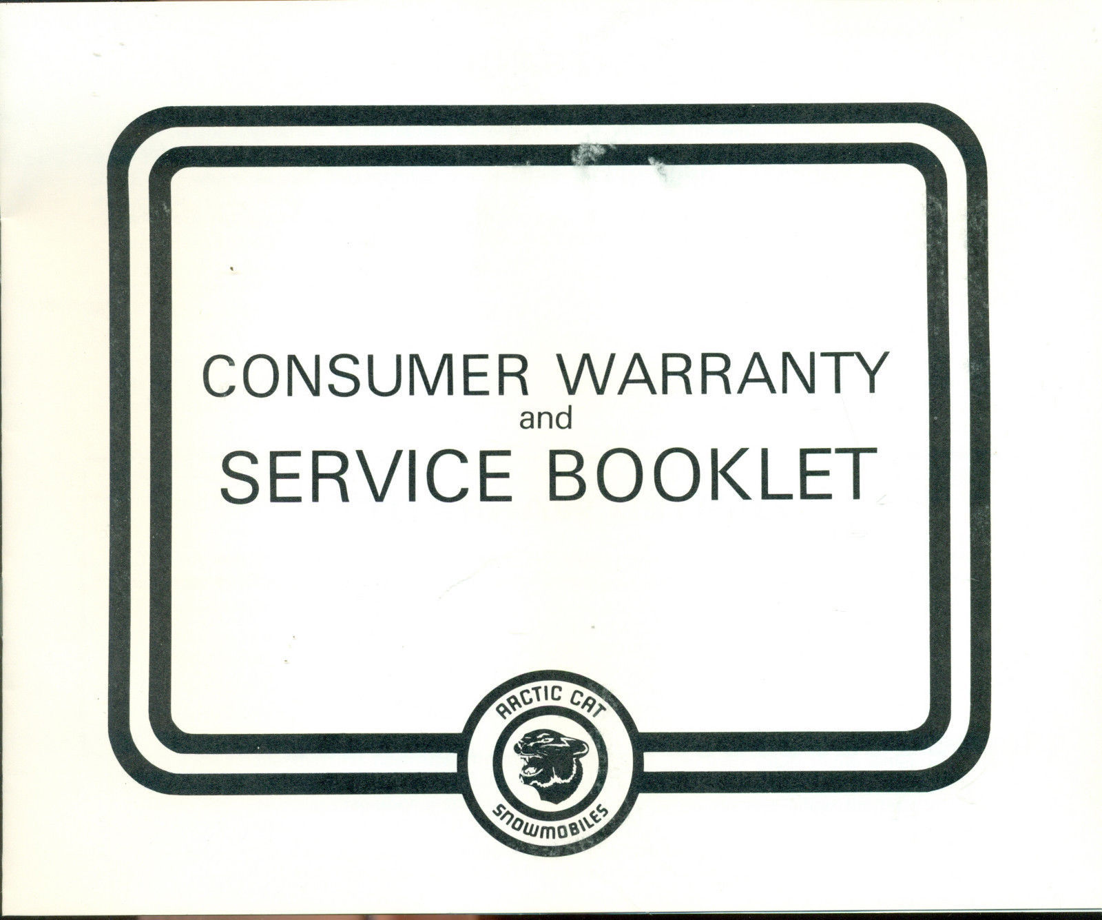 ARCTIC CAT SNOWMOBILES vintage Consumer Warranty Service Booklet (circa ... - $9.89