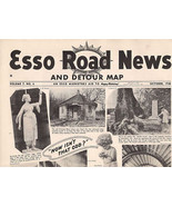 ESSO ROAD NEWS And Detour Map Oct. 1938 4-page tabloid - $13.56 CAD