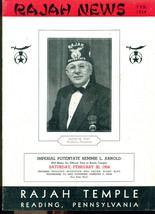 RAJAH NEWS February 1954 Shriner/Masonry Magazine (Reading PA) local ads - £7.75 GBP