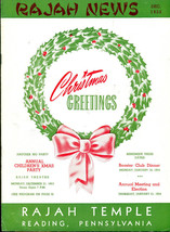 RAJAH NEWS December 1953 Shriner/Masonry Magazine (Reading PA) local ads - $9.89