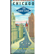 1950s CHICAGO The Gray Line Tour Bus fold-open Brochure - $13.56 CAD