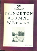 PRINCETON ALUMNI WEEKLY January 10, 1936 University newsletter (New Jersey) - £7.77 GBP