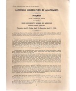AMERICAN ASSOC. OF ANATOMISTS vintage 1936 Duke University 16-page progr... - $13.56 CAD